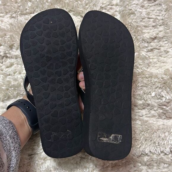 Brighton Malibu Black/White Rose Print Wedge Sandals Women’s Sz 7 - Picture 8 of 11